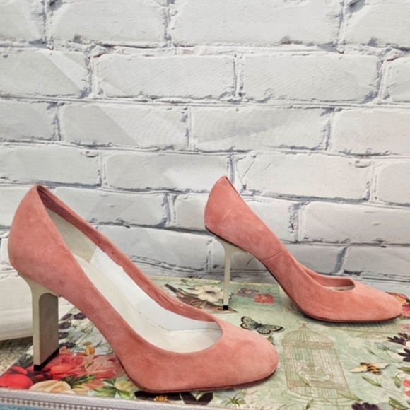 Pierre Hardy Pink Suede French Faux Metal Girder Industrial Heels - Picture 3 of 6